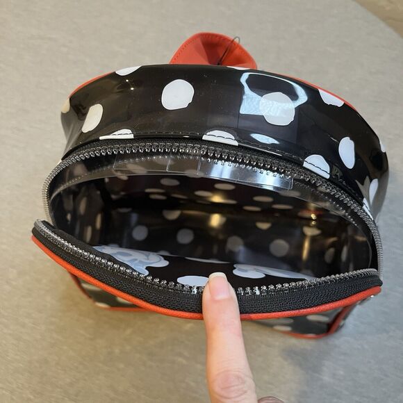 NWT-Disney's Mickey & Minnie Mouse Clear Polka Dot Mini Loungefly - Picture 8 of 9